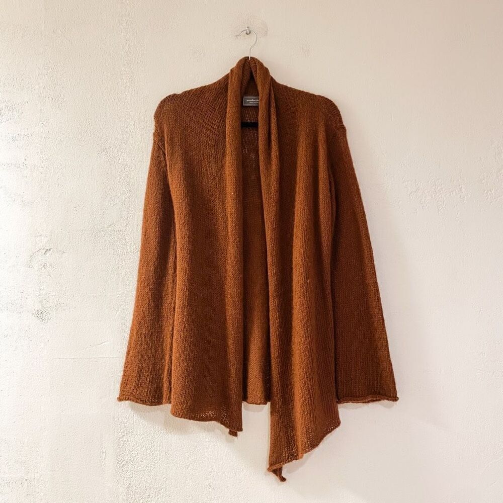 Wooden Ships Wool Blend Fall Cardigan in Brown Large